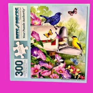 Bits and Pieces 300 LARGE SIZE Piece Puzzle MORNING GLORY MAILBOX by Jane Maday
